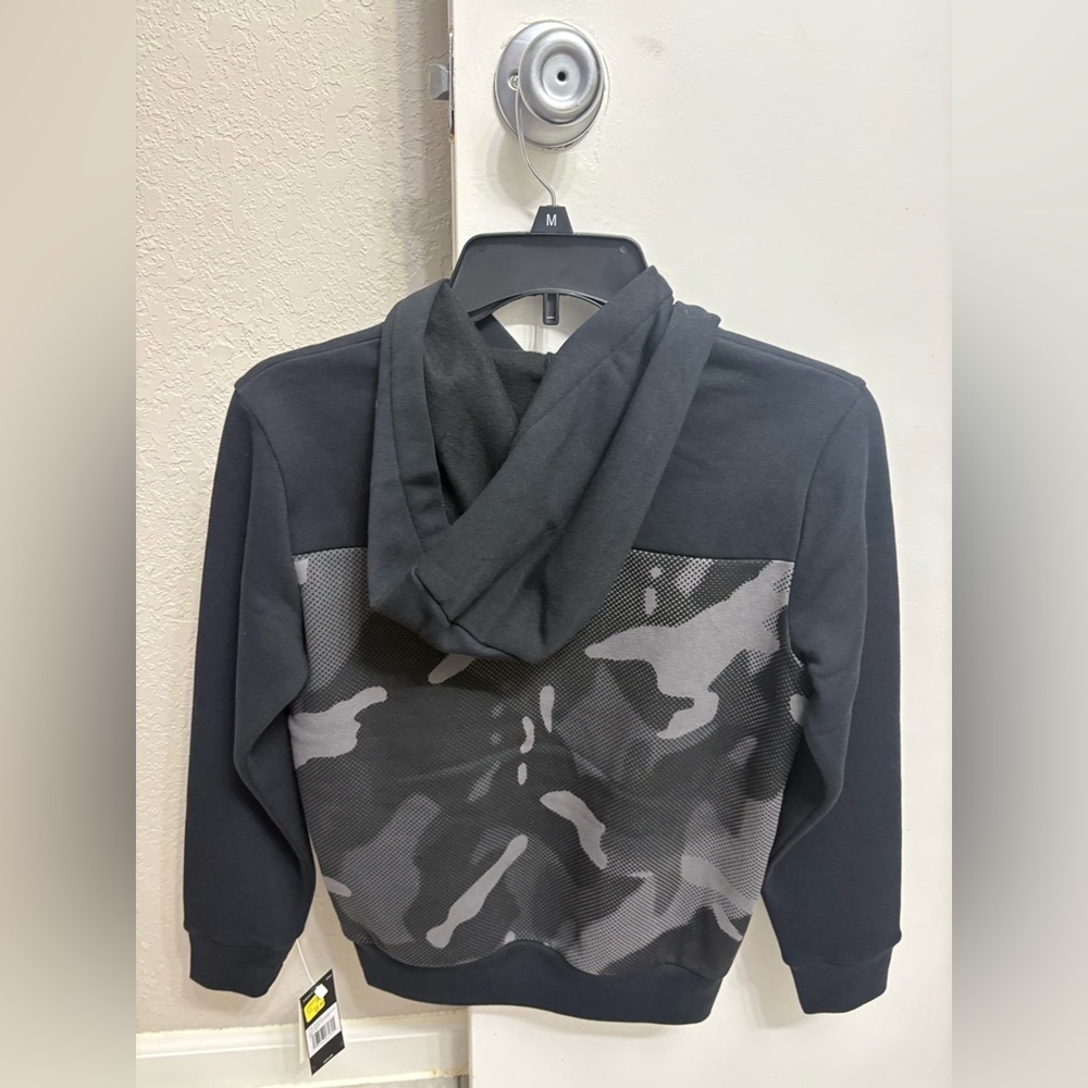 Adidas Kids Black and Gray Camo Hoodie - Picture 2 of 3